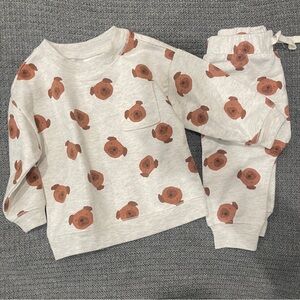 Carter's Brown Dog Print Baby Sweat Set